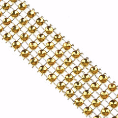 GOLD RHINESTONE CHAIN RIBBON
