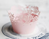 LASER CUT SEA SHELLS CUPCAKE CAGES/WRAPPERS - {12 Pcs}