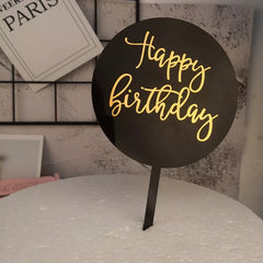 ROUND ACRYLIC HAPPY BIRTHDAY TOPPERS