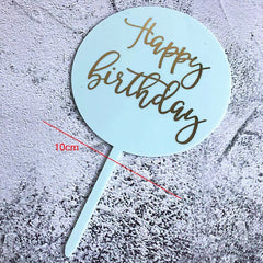 ROUND ACRYLIC HAPPY BIRTHDAY TOPPERS