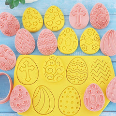EASTER EGGS COOKIE CUTTER WITH EMBOSSER SET 10 PCS