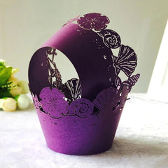 LASER CUT SEA SHELLS CUPCAKE CAGES/WRAPPERS - {12 Pcs}