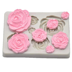 MINI ROSES ASSORTED SIZES SILICONE MOULD 7 PCS