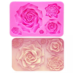 LARGE ROSE FLOWER MOULD 5PCS
