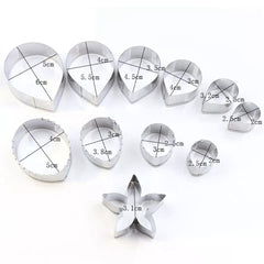 ROSE PETAL, LEAVES & CALYX CUTTERS METAL SET 23 PCS A408