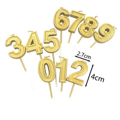 GOLDEN HAPPY BIRTHDAY NUMBER CANDLES