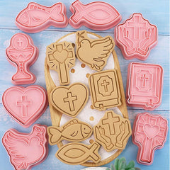 HOLY COMMUNION/CHRISTIAN THEMED COOKIE CUTTERS WITH EMBOSSERS