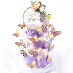 LINES DETAIL WING PAPER BUTTERLIES TOPPERS 10 PCS SET