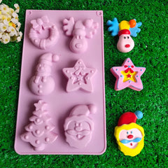 LARGE CHRISTMAS THEMED CHOCOLATE MOULD 6 CAVITY