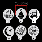 MINI EID AND RAMADAN MUBARAK STENCILS SET 6PCS