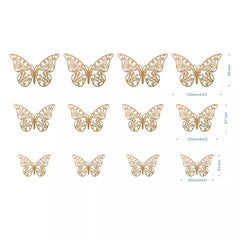 GOLD FOIL PAPER BUTTERFLIES CAKE TOPPER 1PC