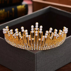 TIARA WITH RHINESTONE AND BEADS TOPPER