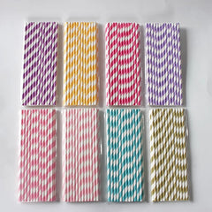 STRIPES LOLLIPOP/CAKE POP STICKS/STRAWS 24 PCS