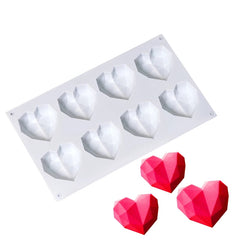 MEDIUM GEO HEART/ORIGAMI LOVE HEARTS CHOCOLATE MOUSSE MOULD 8 PCS