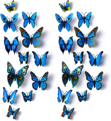 LARGE PLASTIC BUTTERLIES TOPPERS 12 PCS SET