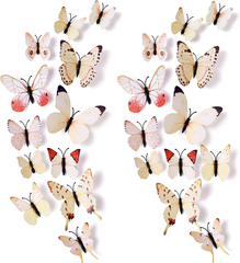 LARGE PLASTIC BUTTERLIES TOPPERS 12 PCS SET