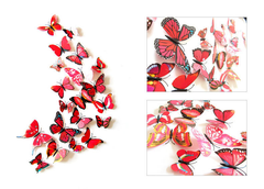 LARGE PLASTIC BUTTERLIES TOPPERS 12 PCS SET
