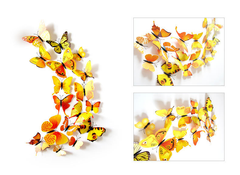 LARGE PLASTIC BUTTERLIES TOPPERS 12 PCS SET