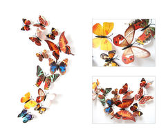 LARGE PLASTIC BUTTERLIES TOPPERS 12 PCS SET