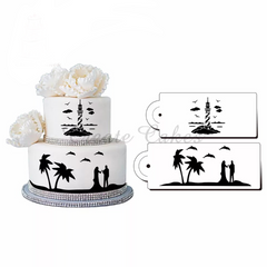 COUPLE ON BEACH STENCIL