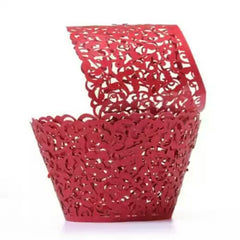 LASER CUT FILIGREE VINE CUPCAKE CAGES/WRAPPERS (12PCS)