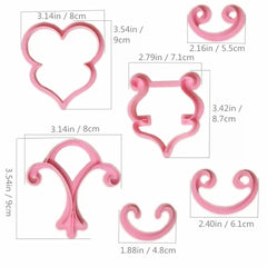 FONDANT/CREAM EMBOSSERS DOODLE FLOWER IMPRINTS SET 12 Pc {PINK}