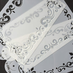 LEAFY SCROLL FRAME STENCIL 1PC