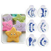 MEDIUM HALLOWEEN THEMED GHOST FACES CAKE STENCIL SET 6PCS