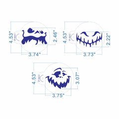MEDIUM HALLOWEEN THEMED GHOST FACES CAKE STENCIL SET 6PCS