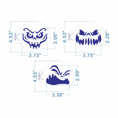 MEDIUM HALLOWEEN THEMED GHOST FACES CAKE STENCIL SET 6PCS
