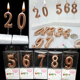 ROSE GOLD HAPPY BIRTHDAY NUMBER CANDLES