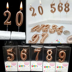 ROSE GOLD HAPPY BIRTHDAY NUMBER CANDLES