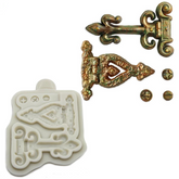 MEDIEVAL DOOR/CHEST HINGES MOULD SET 2PCS