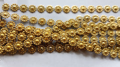 GOLD PEARL ROUND FLOWER RIBBON