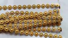 GOLD PEARL ROUND FLOWER RIBBON