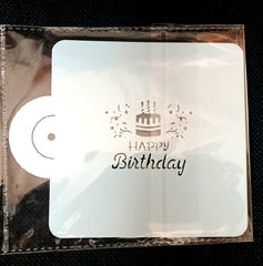 MINI HAPPY BIRTHDAY MESSAGE STENCIL 12 BY 12CM 1 PC