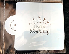 MINI HAPPY BIRTHDAY MESSAGE STENCIL 12 BY 12CM 1 PC