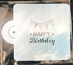 MINI HAPPY BIRTHDAY MESSAGE STENCIL 12 BY 12CM 1 PC