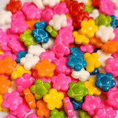 MIXED COLOUR ROUND FLOWER CANDY SPRINKLES 15G
