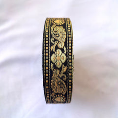 JACQUARD RIBBON (BLACK & GOLD )