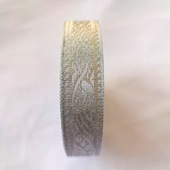 JACQUARD RIBBON (SILVER) 3/4 INCHES