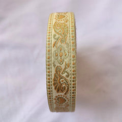 JACQUARD RIBBON (CREAM & GOLD)