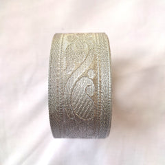 JACQUARD RIBBON (SILVER) 1.5 INCHES