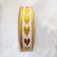 BROCADE RIBBON (WHITE & GOLD)