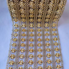 GOLD FLOWER AND CHAIN RIBBON