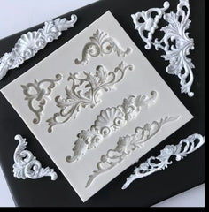 MINI SCROLLS BORDER MOULD 5 PCS