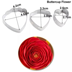 BUTTERCUP/RANUNCULUS PETALS FLOWER CUTTERS SET A346