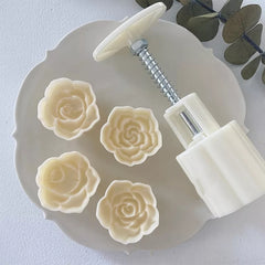 ROSES COOKIE/DIWALI SWEETS/MOON CAKES PLUNGER MOULD 4PCS