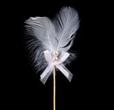 MEDIUM FEATHER WITH BEADS TOPPER