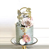 FEATHERS LASER ENGRAVED HAPPY BIRTHDAY CAKE TOPPER